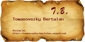 Tomasovszky Bertalan névjegykártya